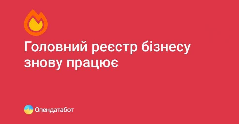 Мінюст відновив роботу Єдиного державного реєстру