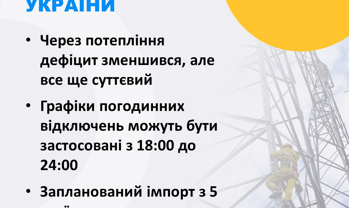 Відключення сьогодні можливі, але це залежить від споживачів