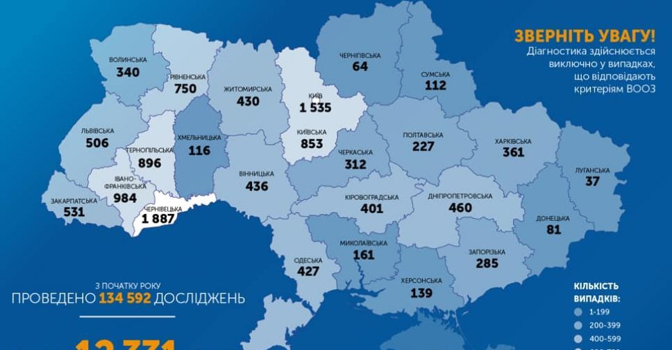 В Україні підтверджено 12331 випадок COVID-19