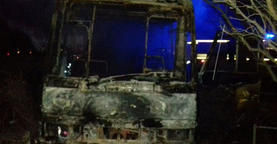 В Покровском районе сгорел автобус