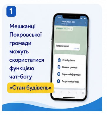 Як дізнатись про стан своєї житлової будівлі: у Покровській МВА створено чат-бот для пошуку інформації