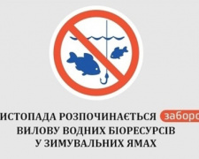 З 1 листопада заборонено ловити рибу в зимувальних ямах
