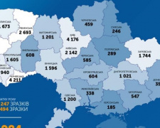 В Україні за добу виявлено 921 випадок COVID-19