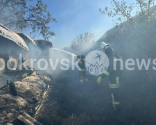 Удар дрона спричинив пожежу в Покровську