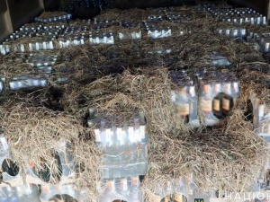 Понад 8 тонн нелегального алкоголю вилучили поліцейські Донеччини – у фурі з сіном