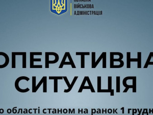 Оперативна ситуація на Донеччині на ранок 1 грудня