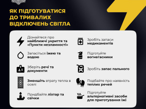 Як підготуватися до можливих відключень електроенергії – нагадали в МВС