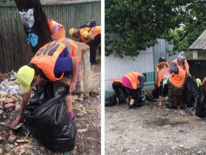 «Не дадим превратить город в свалку»: покровские дворники убрали мусор за универмагом