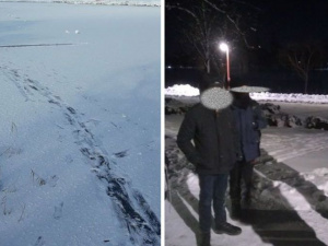 У парку «Ювілейному» підлітки влаштували прогулянку по замерзлому ставку