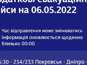 Рейси по станції Покровськ на 6 травня
