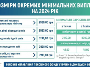 У ПФУ повідомили розміри деяких мінімальних виплат на 2024 рік