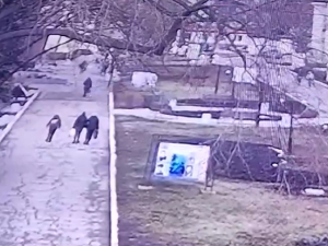 Муниципальная служба опубликовала видео задержания грабителя в центре Покровска
