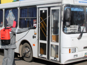 В ПРАО «Донецксталь» усилены санитарные меры: автобусы «Укрстроя» проходят дополнительную дезинфекцию