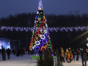 В Покровске открыли главную новогоднюю елку
