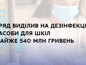 Уряд виділив понад півмільярда гривень на дезінфекційні засоби для шкіл