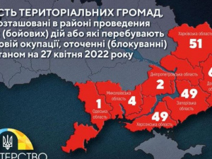 Оновлено актуальний перелік громад в зонах бойових дій, на ТОТ та тих, що в оточенні