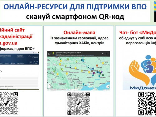 Для ВПО з Донеччини працює чат-бот «МиДонеччина»