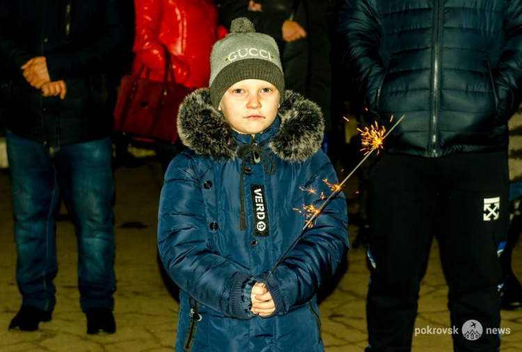 Новогодняя ночь в Покровске: снег, костер и праздничное настроение