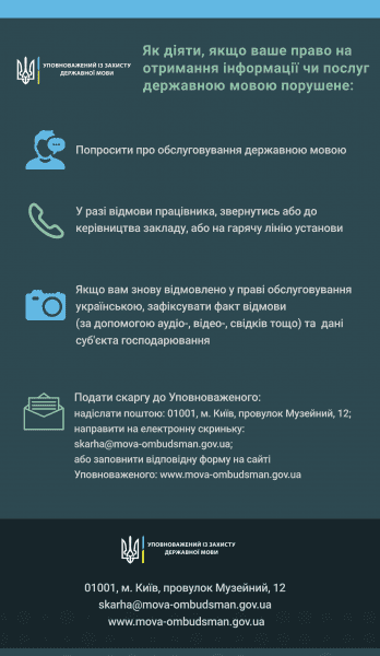 З 16 січня сфера обслуговування переходить на українську мову